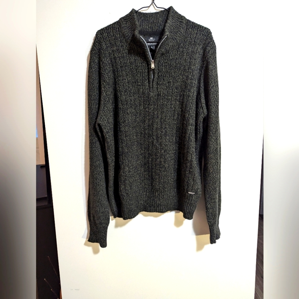 - Threadbare Denim Corps 1/4 Zip sweater. Size XL. Rag style fabric…